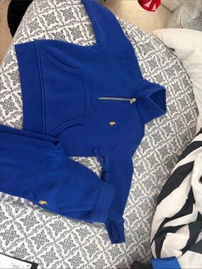 Ralph Lauren Royal Blue Half-Zip Sweatshirt with Yellow Pony